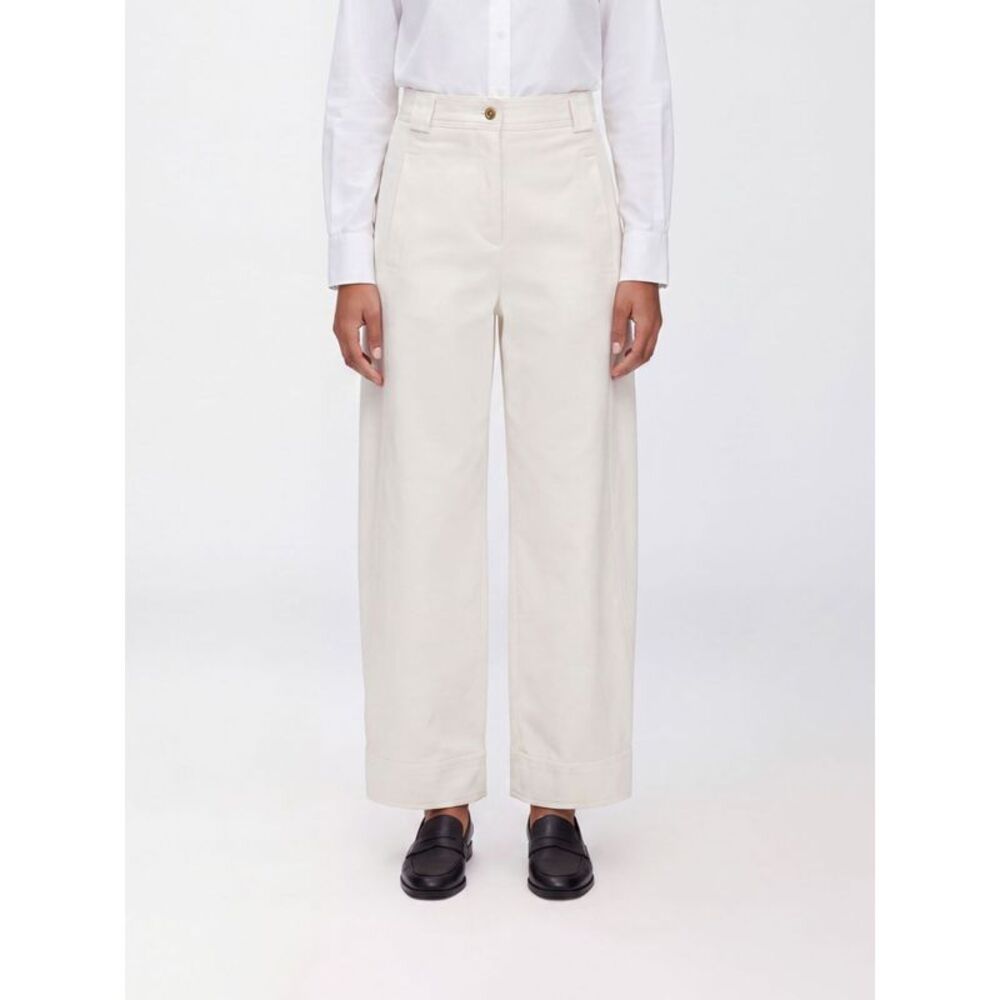 Max Mara Women Max Mara Adorni High-Waisted Wide-Leg Cotton Trousers